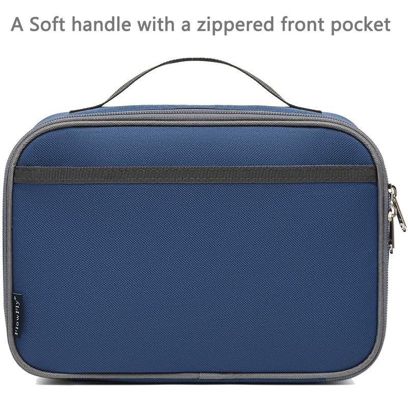 FlowFly Kids Lunch box Insulated Soft Bag Mini Cooler Back to School Thermal Meal Tote Kit for Girls, Boys,Cyan - Image 2